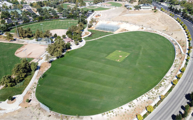Drone Shot Of Cricket Field And Ball Field