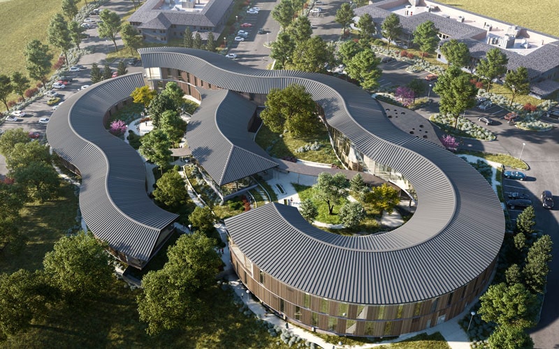 3D Rendering Of A Top View Of The Circular Building